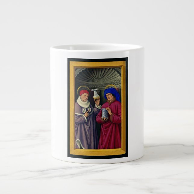 Saints Cosmas and Damian by Jean Bourdichon Giant Coffee Mug (Front)