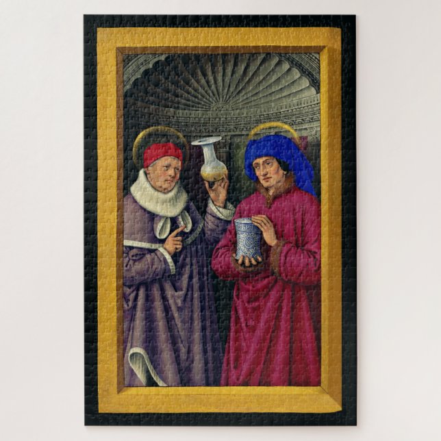 Saints Cosmas and Damian by Jean Bourdichon Jigsaw Puzzle (Vertical)
