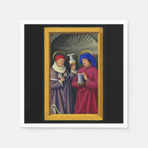 Saints Cosmas and Damian by Jean Bourdichon Napkins