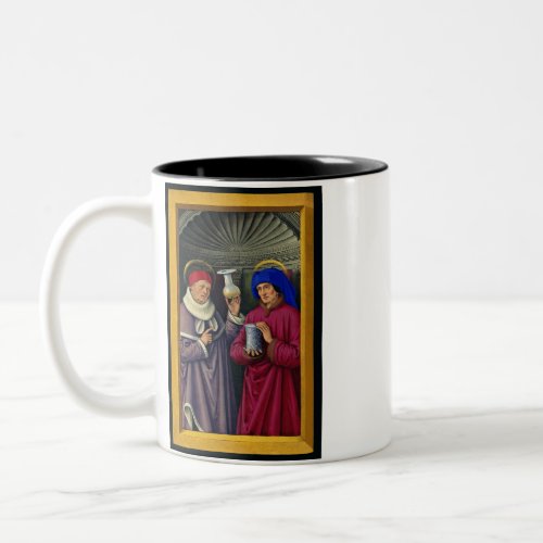 Saints Cosmas and Damian by Jean Bourdichon Two_Tone Coffee Mug