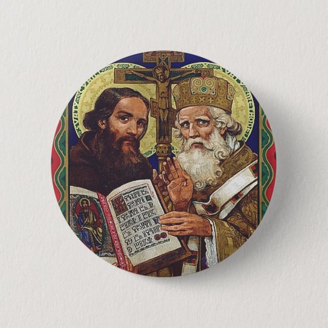 Saints Cyril and Methodius Patrons of Europe Button (Front)