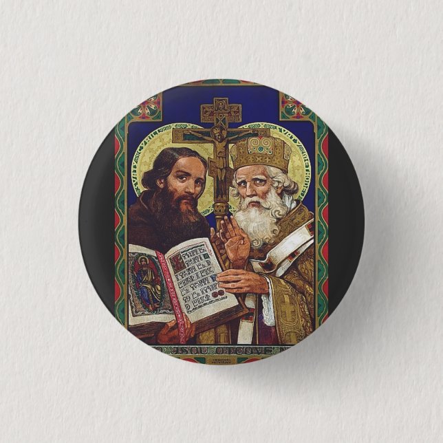 Saints Cyril and Methodius Patrons of Europe Button (Front)