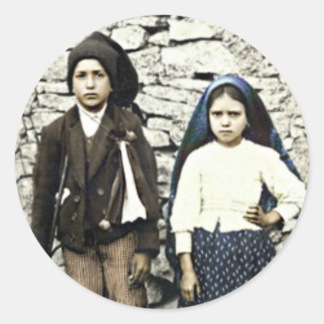 Saints Francisco & Jacinta Marto Canonization Classic Round Sticker (Front)