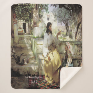 Saints Martha and Mary of Bethany Sherpa Blanket
