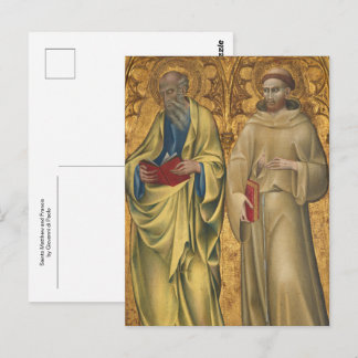 Saints Matthew and Francis by Giovann Di Paolo Postcard