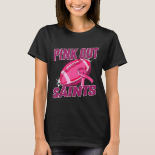 Saints Pink Out Football Tackle Breast Cancer  T-Shirt