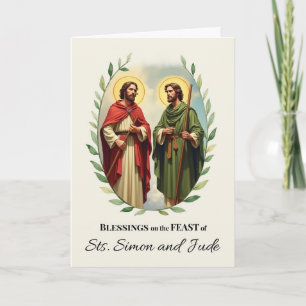 Saints Simon and Jude Feast Day Blessings Wreath Card