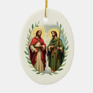 Saints Simon and Jude God's Peace and Blessings Ceramic Ornament