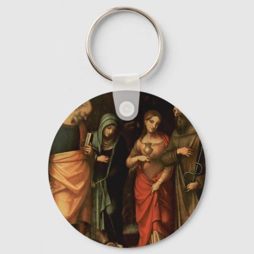 Saints St Peter Martha Mary Magdalene Correggio Keychain