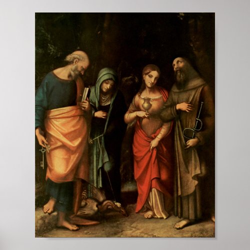 Saints St Peter Martha Mary Magdalene Correggio Poster