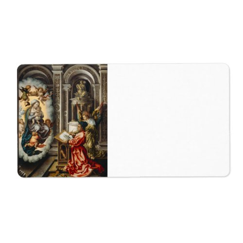 Saints with Mary and Baby Jesus Label