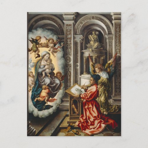 Saints with Mary and Baby Jesus Postcard