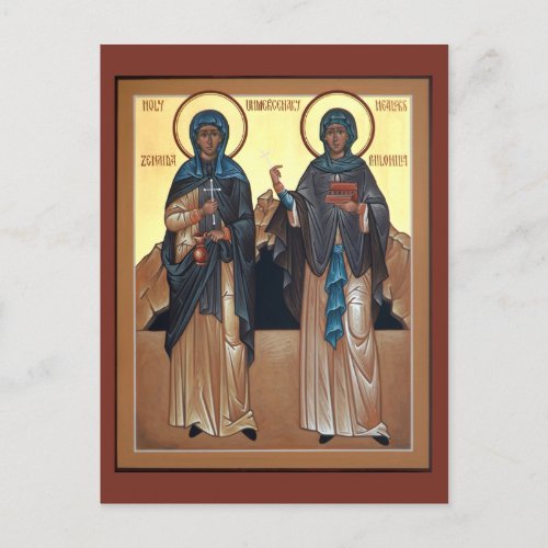 Saints Zinaida and Philonilla Prayer Card