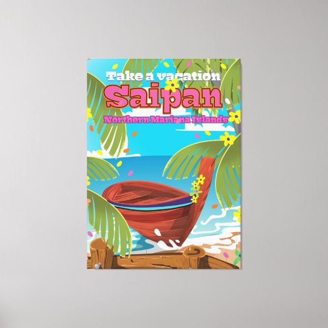 Saipan island travel poster . canvas print (Front)