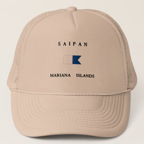 Saipan Mariana Islands Alpha Dive Flag Trucker Hat