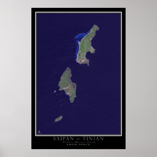 Saipan_Tinian Northern Marianas Islands Satellite Poster