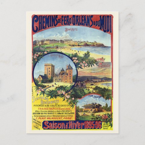 Saison dhiver 189596 France Vintage Poster Postcard