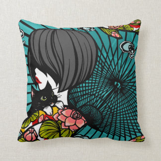 SajuArt Zen " Neko Koi Koi " PillowWe Throw Pillow