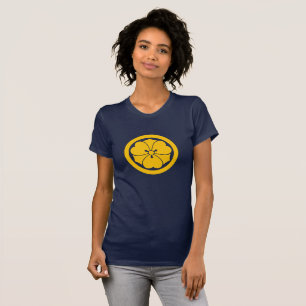 Sakai Mon Japanese samurai clan yellow on blue T-Shirt
