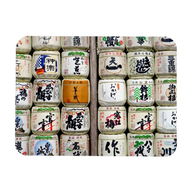 Sake Barrels of Ise Shrine, Japan Magnet (Horizontal)