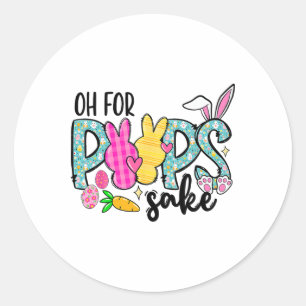 Sake Funny Easter Bunny Print Gles Happy Easter Wo Classic Round Sticker