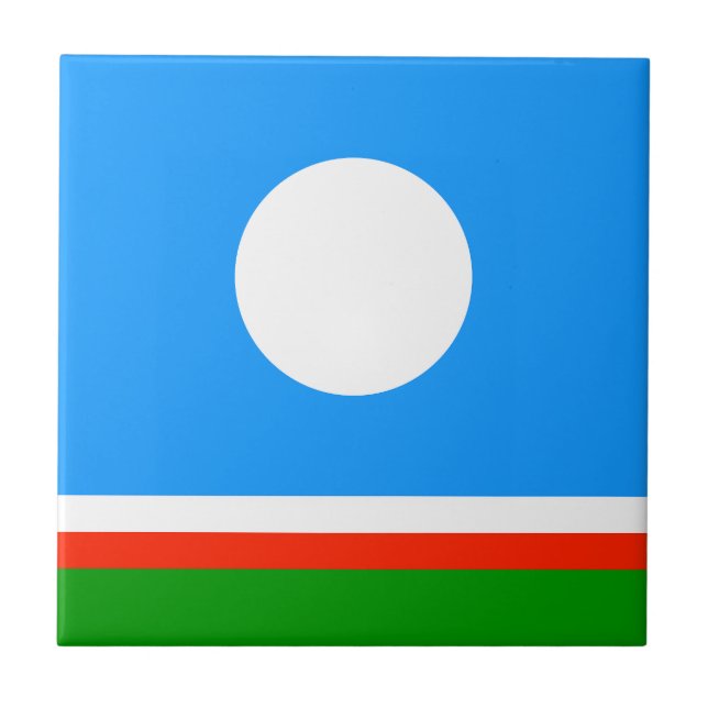 Sakha Flag Ceramic Tile (Front)