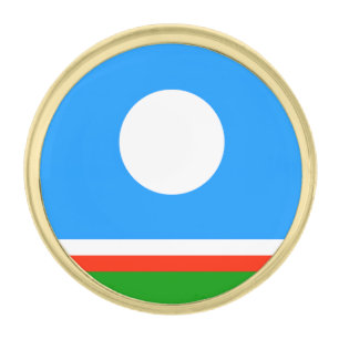 Sakha Flag Gold Finish Lapel Pin