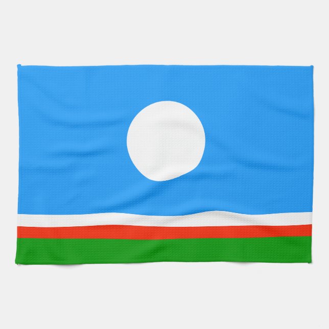 Sakha Flag Kitchen Towel (Horizontal)
