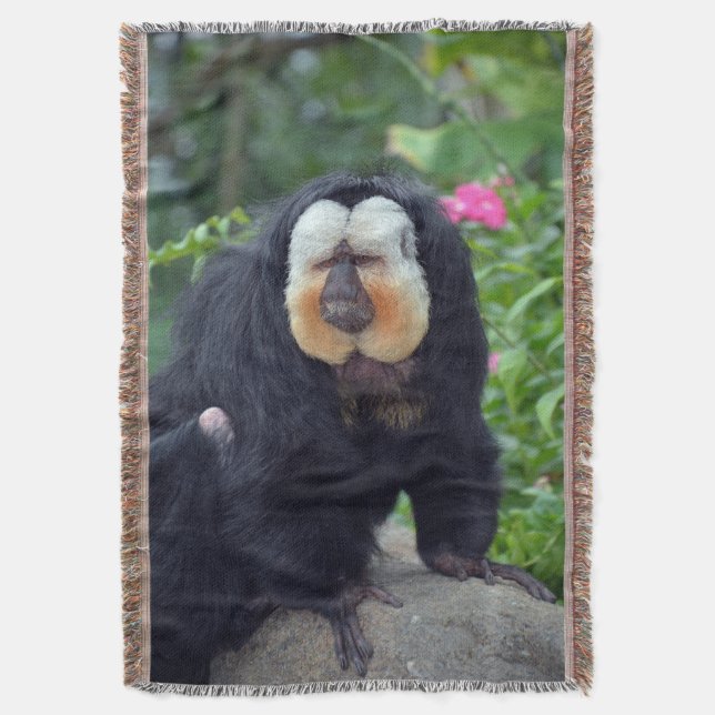 Saki Monkey  Throw Blanket (Front Vertical)