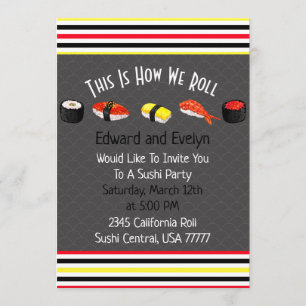 Saki & Sushi Party Couples Invite