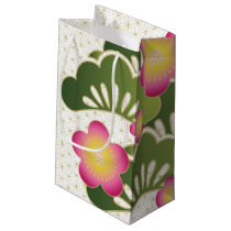 Yuzen Washi Wrapping Paper HZ-382 - Red White Plum Flower Black