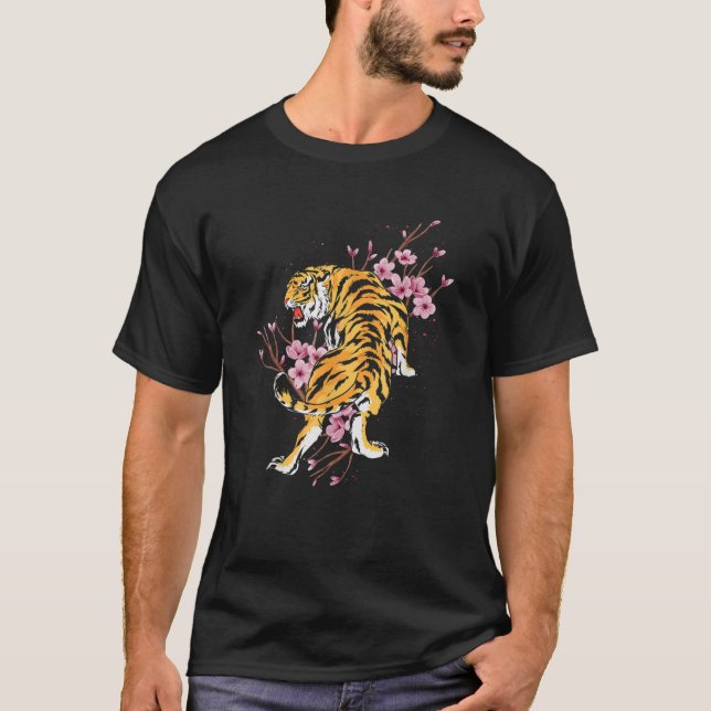 Sakura Asia Jungle Animal Tiger  T-Shirt (Front)