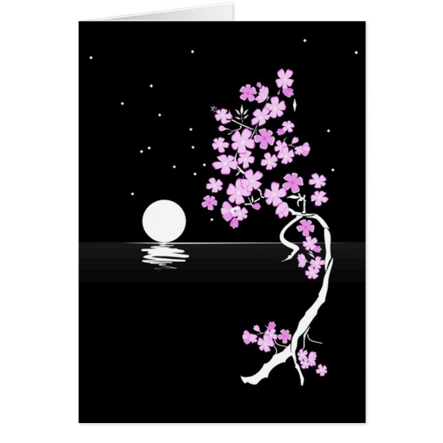Sakura Blooms under a Full Moon Cards (Front)