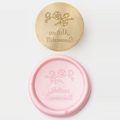 Sakura Blossom Branch Custom Name Wax Seal Stamp