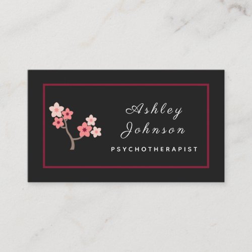 Sakura Blossom Flower Petals Psychotherapist Bloom Business Card