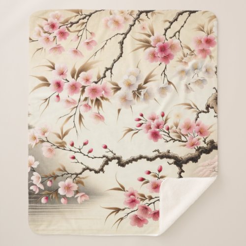 Sakura Blossom Sherpa Blanket