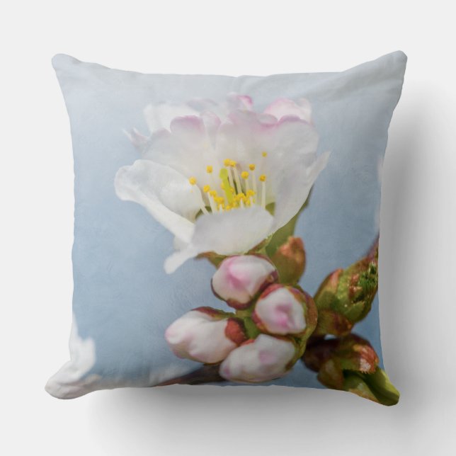 Sakura Blossom Throw Pillow (Front)