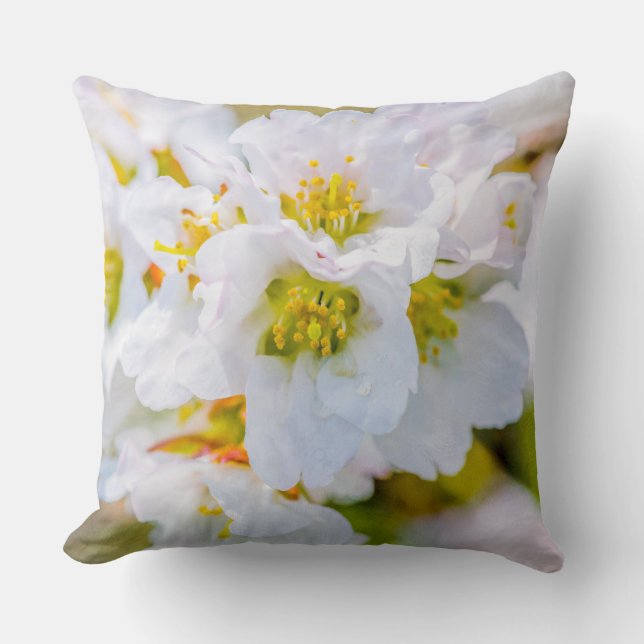 Sakura Blossom Throw Pillow (Front)