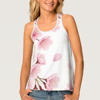 Sakura Blossom Women’s Tank Top – Elegant Cherry B