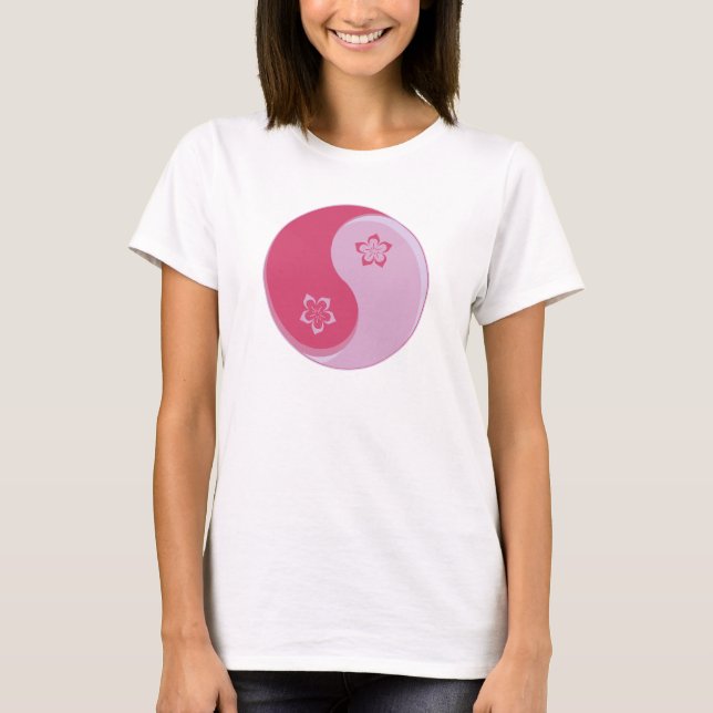 Sakura Blossom Yin Yang T-Shirt (Front)