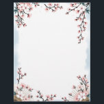 Sakura Blossoms and Fans Letterhead<br><div class="desc">White and pink cherry blossoms along the top and bottom,  and white fans in the bottom corners make this Asian-inspired letterhead stationery perfect for your correspondence,  newletter,  or invitations.</div>