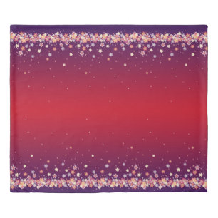 Sakura Blossoms - Ethereal Red & Purple King Duvet Cover