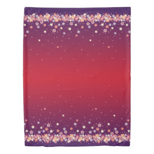 Sakura Blossoms - Ethereal Red & Purple Twin Duvet Cover