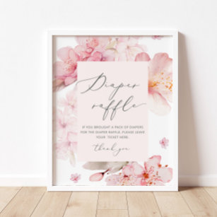 Sakura blush pink diaper raffle Poster