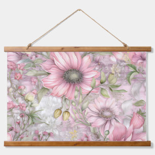 Sakura Blush Serenade Botanical  Hanging Tapestry