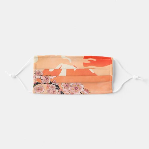 Sakura branch and volcano adult cloth face mask