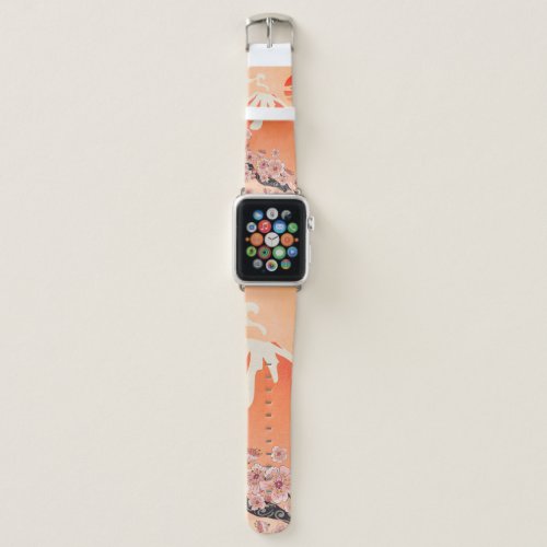 Sakura branch and volcano apple watch band