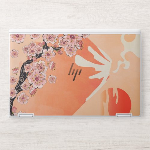 Sakura branch and volcano HP laptop skin