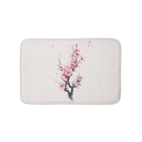 Sakura branch design bath mat