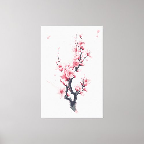 Sakura branch design canvas print